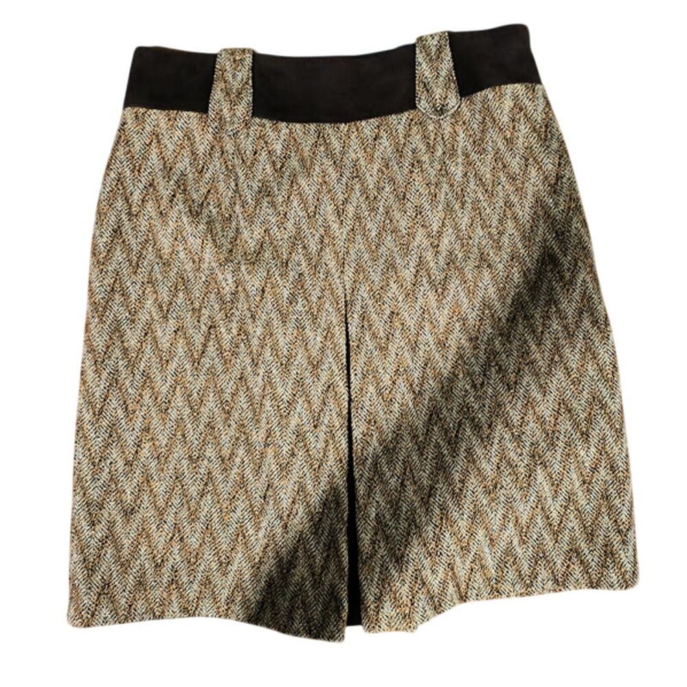Etcetera Brown Knee Length Skirt with Front and Back Pleats, Size‎ 6